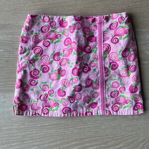 Lilly Pulitzer Y2K Pink Snail Rolls Royce Pink Skort Vintage White Label sz 8